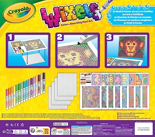 CRAYOLA Wixels Animal Activity Kit, Colour-Absorbing Pixel Art Set